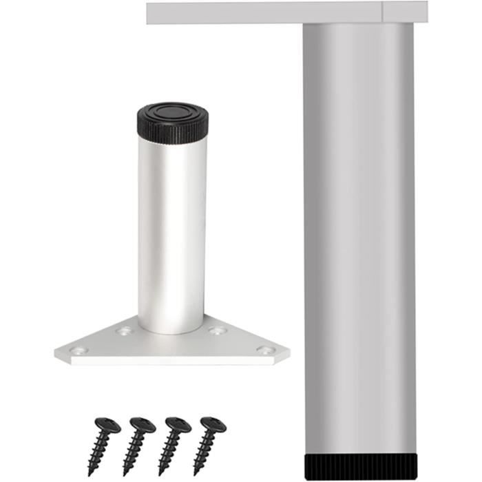 Qrity Lot De 4 Pieds De Meubles En Bois Avec Plaques De