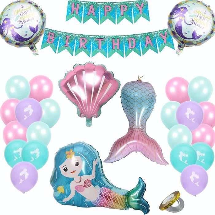 ABOOFAN Piñata Sirène Multicolore + Masque – 41 X 31,5 Cm – Idéale Pour Anniversaire Enfant, Fête Thème Océan Ou Sirène, à Remplir De Bonbons
