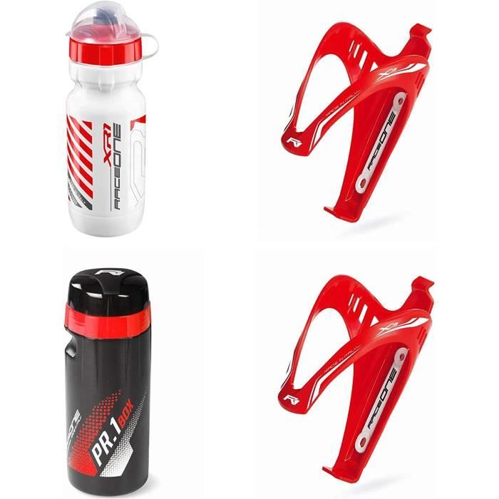 Kit Race Trio X3 Para Bicicleta - 2 Portabidones + Bidón 600 Ml + Caja De Herramientas, Hecho En Italia