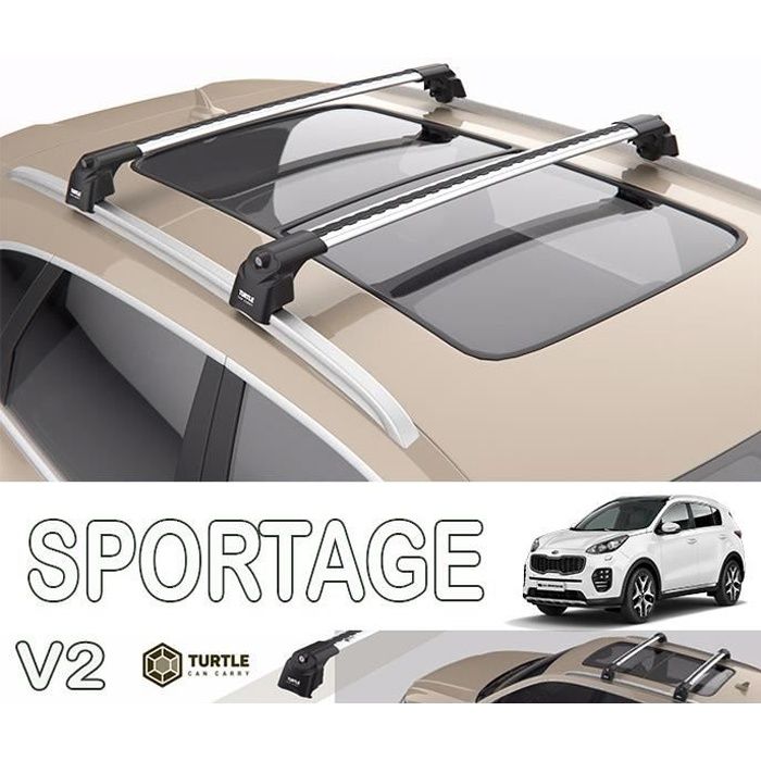 Barres De Toit Transversales Pour Kia Stonic 2017-2025 - Aluminium Noir, Aérodynamiques