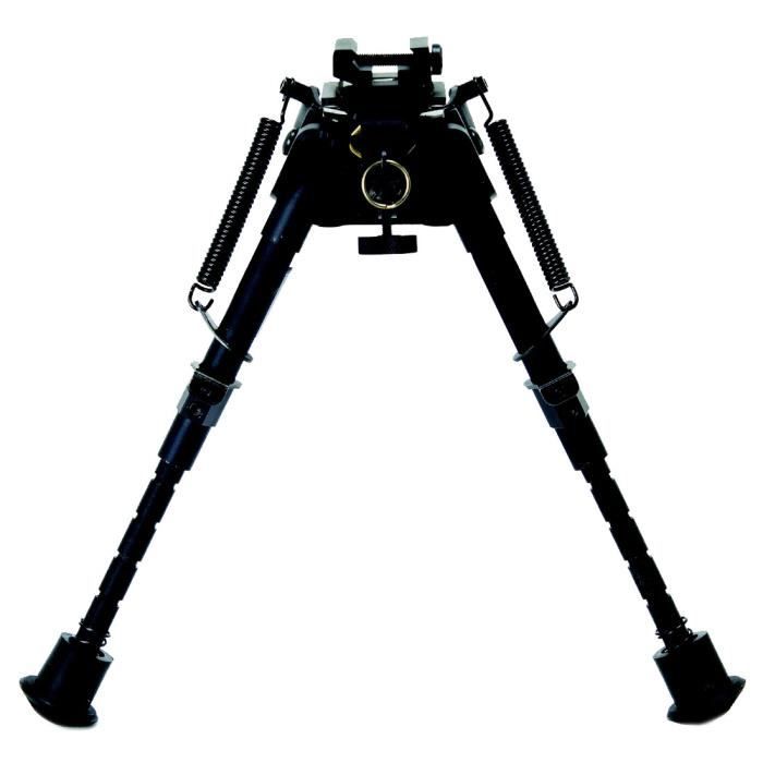 Bipied De Fusil Réglable 13-23" - Style Harris - Noir Aluminium/acier - Pour Rail Picatinny - Neuf Sous Blister