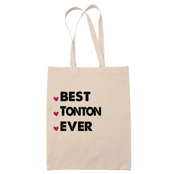 Sac Tote Bag Best Tonton Ever Idée Cadeau Famille Oncle Tonton