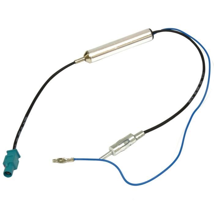 Bmw Cable adaptateur Fakra Iso bleu pour antenne autoradio VW Renault 
