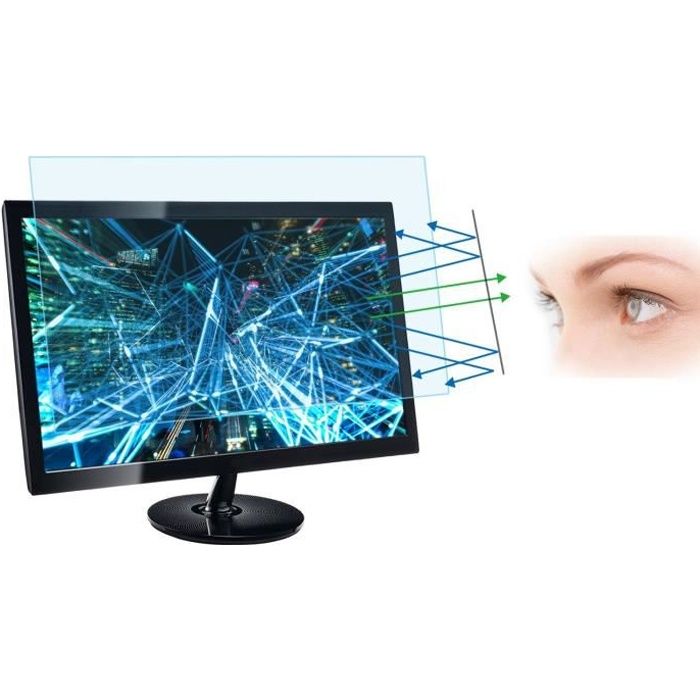 Film protection ecran Filtre d ecran Anti lumiere bleue pour moniteur de bureau a ecran large de 21.5 pouces 505x320 Mm bloque Cdiscount Informatique