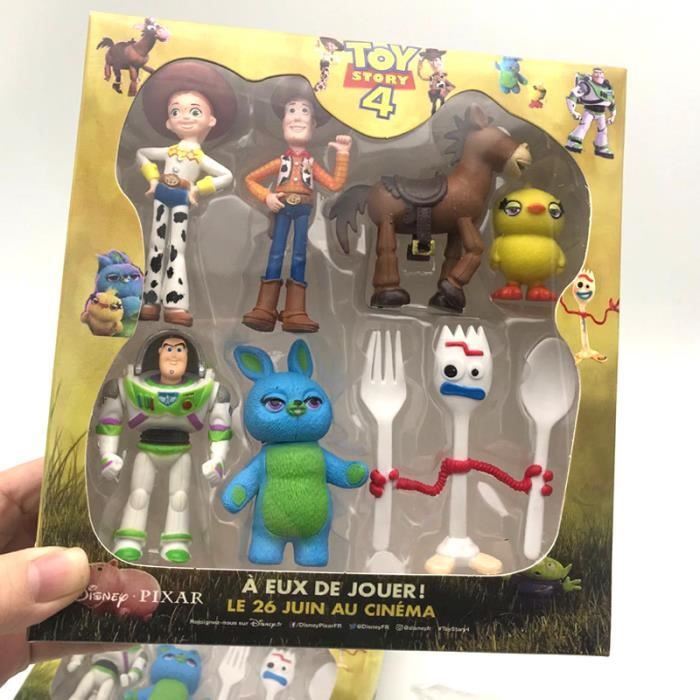 7 pcs / lot Toy Story 4 BOX dessin animé Figure jouet Woody Buzz