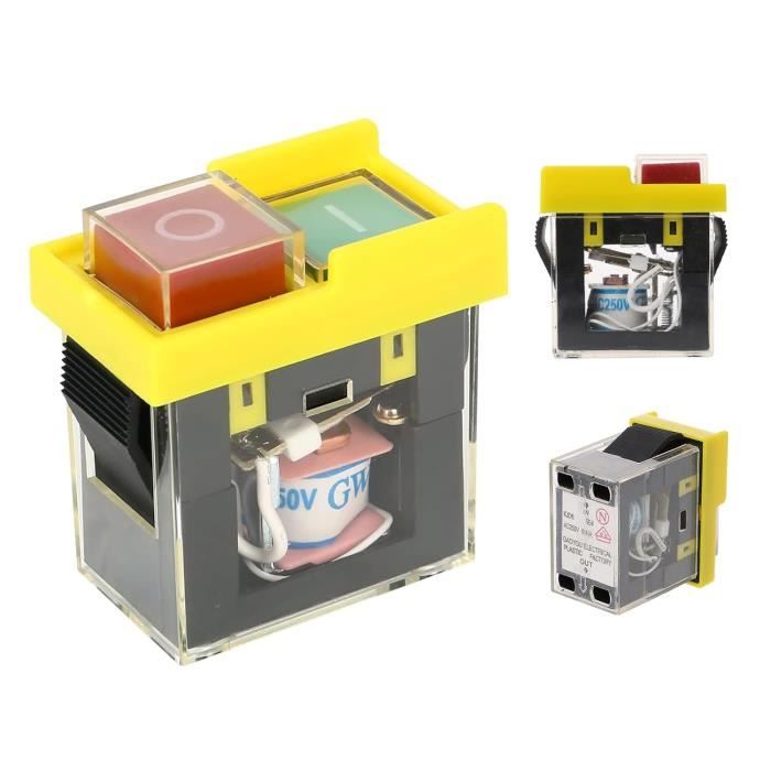Interrupteur électromagnétique 250V 6A – Pour Rectifieuse, Scie, Outils électriques – Neuf, ABS, 4x5 Cm
