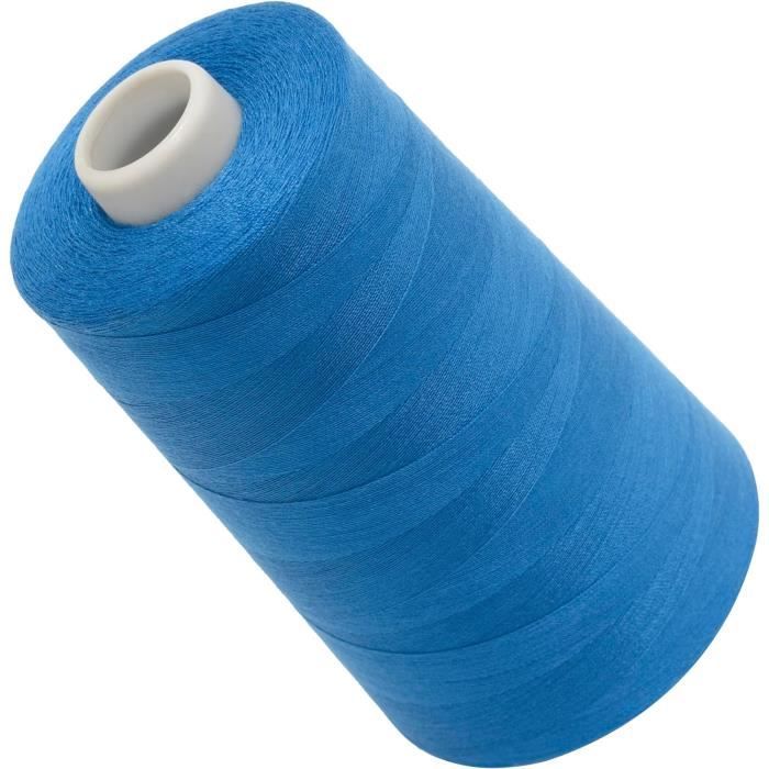 AERZETIX Bobine Cône Fil à Coudre 4000m 120 (40/2) Polyester - Bleu Roi Perle - Couture Vêtements Maroquinerie Mercerie