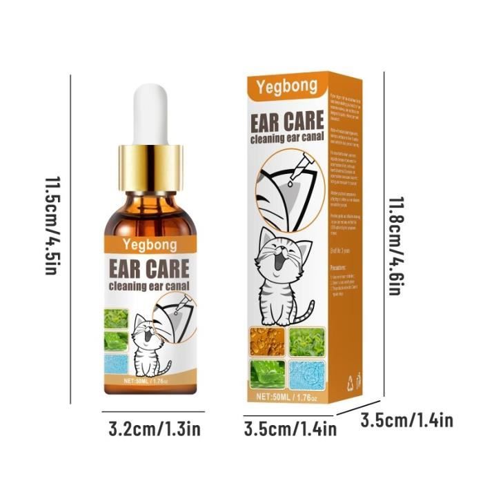 CRAZE Pet Ear Cleaner 50ml Ear Drops for cats and Dogs 10 Pieces Cotton