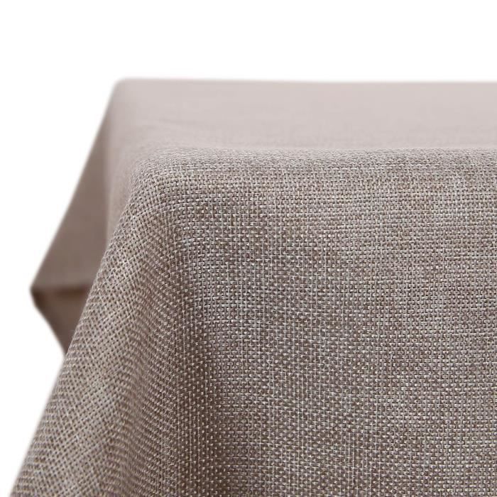 Deconovo Nappe Carree Polyester Effet Lin Anti Taches Impermeable 150x150 Cm Lin Cdiscount Maison