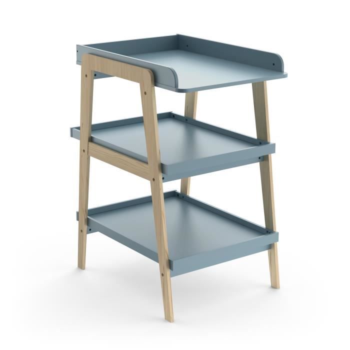 Table à langer TSUGA Bois massif et MDF .58 x P.71 1 x H.101 2 cm Pour matelas 50x70 cm