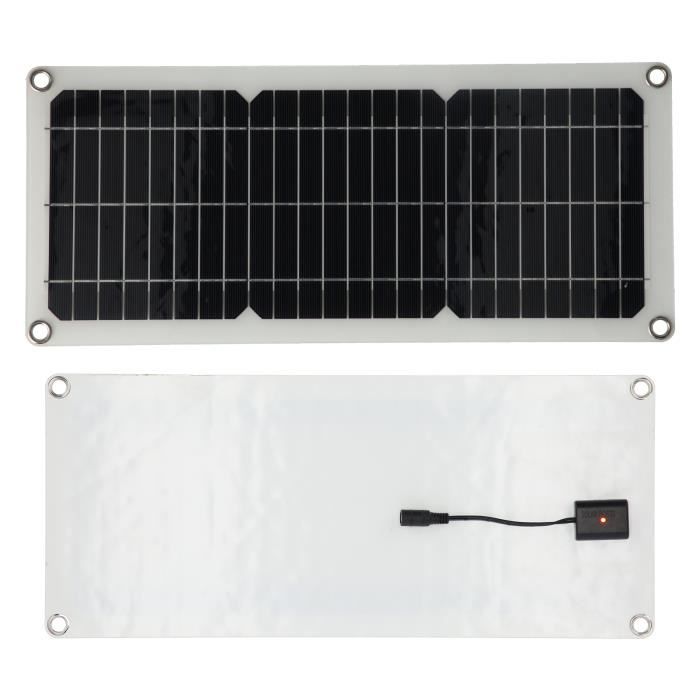 Panneau Solaire 20W 12V Portable - Chargeur Batterie Solaire Avec Clip Voiture Pour Éclairage Et Petits Systèmes