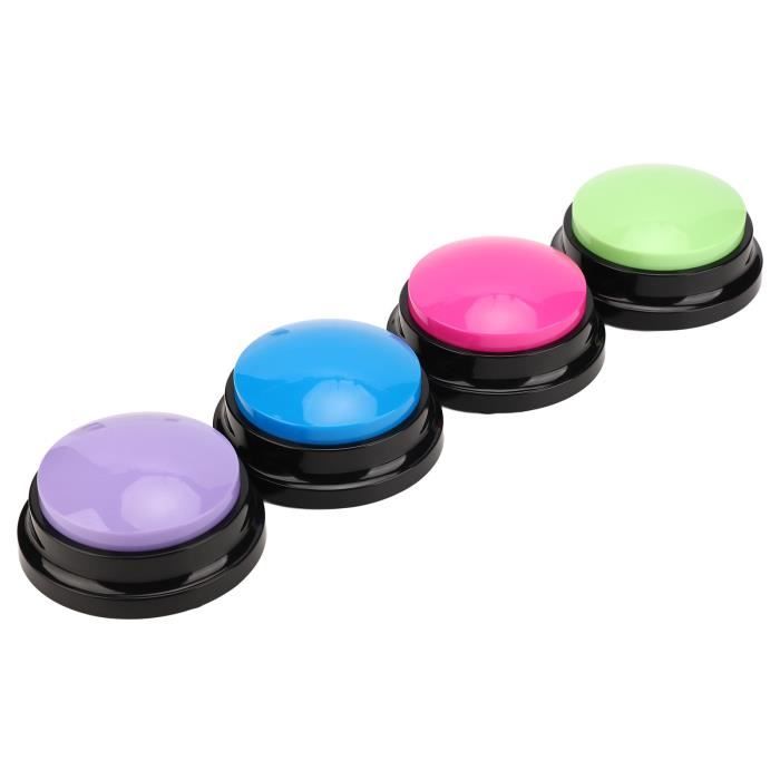 Comparer les prix de Lot de 4 buzzers de Dressage enregistrables Record Talking Button Multifonctionnel 30S