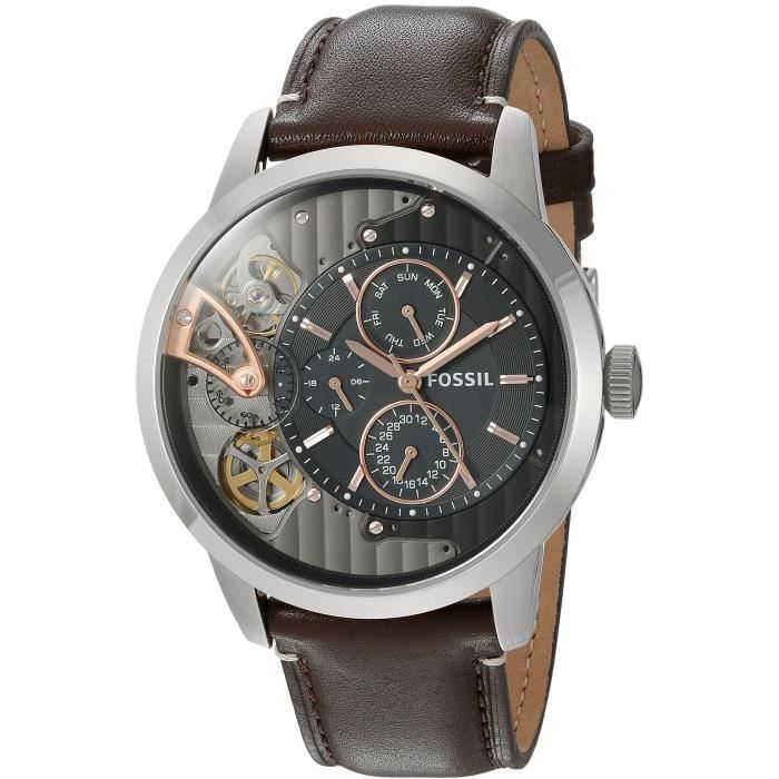 Fossil Citadin Twist montre multifonction en cuir Z902D - Cdiscount  Bijouterie