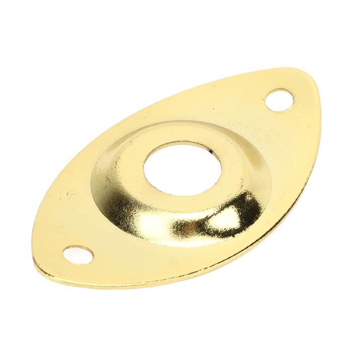 Plaque Jack Ovale Métal Chromé Pour Guitare Électrique – 6,35 Mm + Vis
