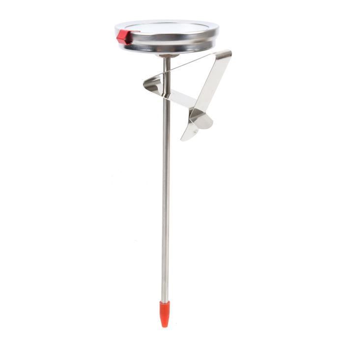 Thermomètre à Friture Acier Inox - Cadran 5cm | Plage 50-300°C | Sonde 30cm | Pour Frites, Huile, Barbecue