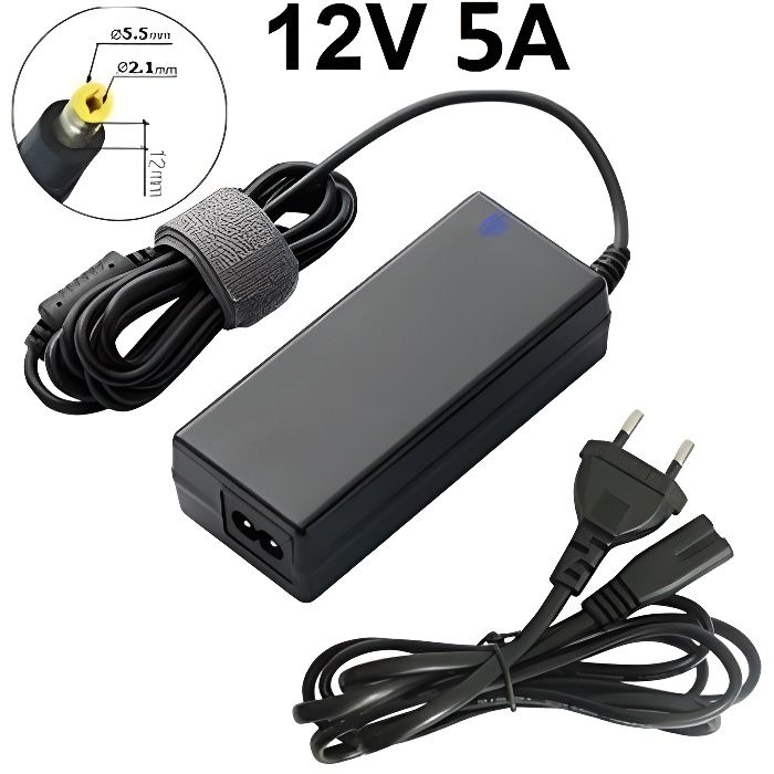 Chargeur alimentation ordinateur portable 12V 5A - Cdiscount