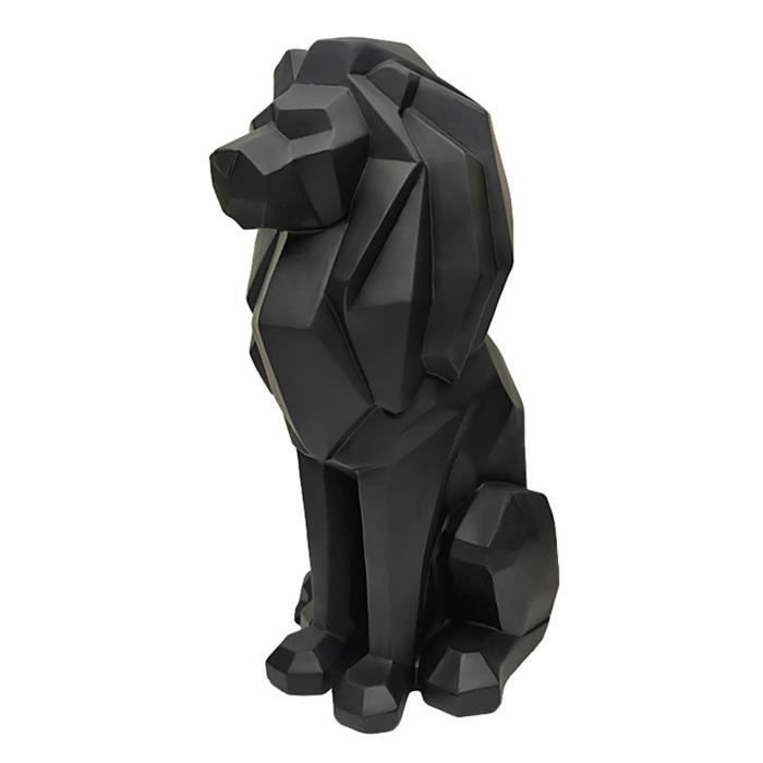 Grande Statue Lion Décorative En Résine 51cm, Noire, Paris Prix