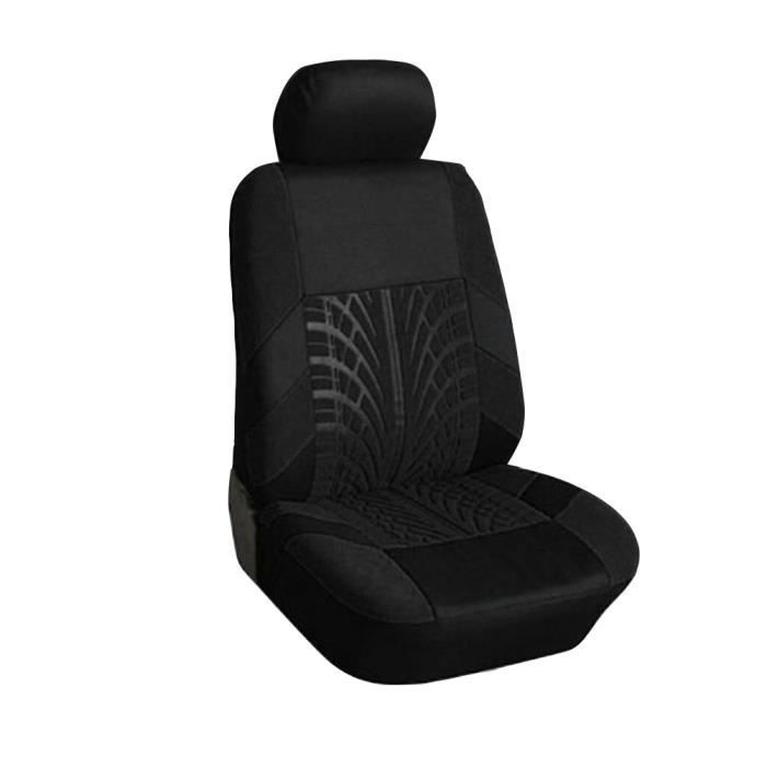 Housses De Siège Avant 2+1 Tissu Luxe Noir & Gris - Universelles Pour Fourgon Utilitaire