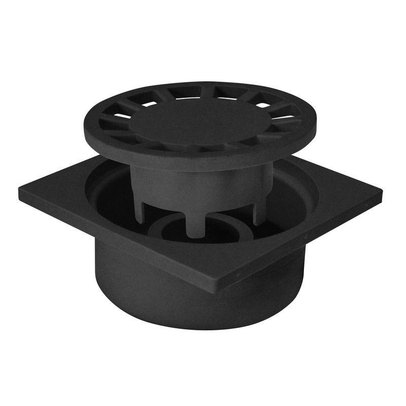 Siphon de sol en polypropylène noir 150 x 150 mm - JARDIBRIC - Hautement résistant aux chocs, à l'eau et au gel