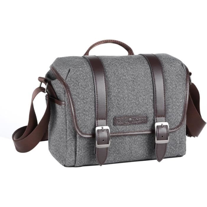 K&F Concept Sacoche et Sac Bandoulière pour Appareil Photo Professionnel Compact et Bridge Base Etanche avec Compartiment Intérieur