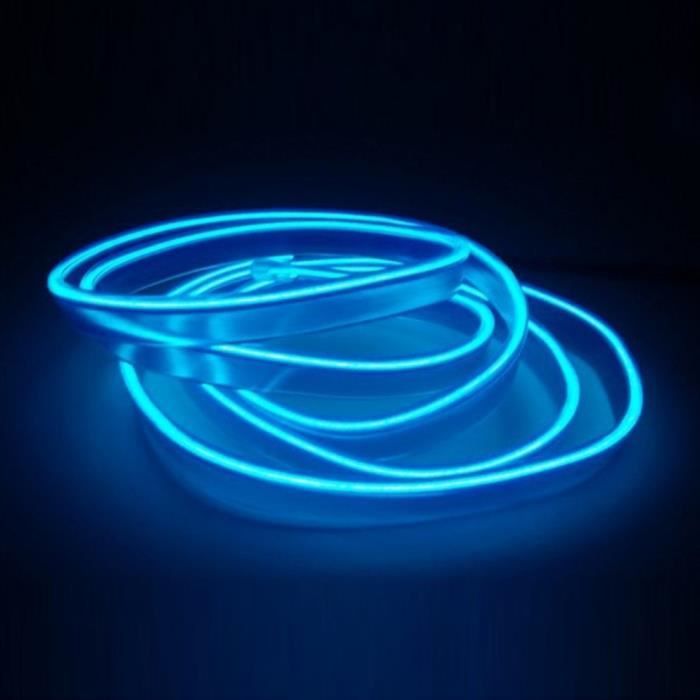 Bande LED Ambiance Voiture Bleue - Lumières Intérieures Flexibles, Faciles à Installer, Effet Néon Élégant