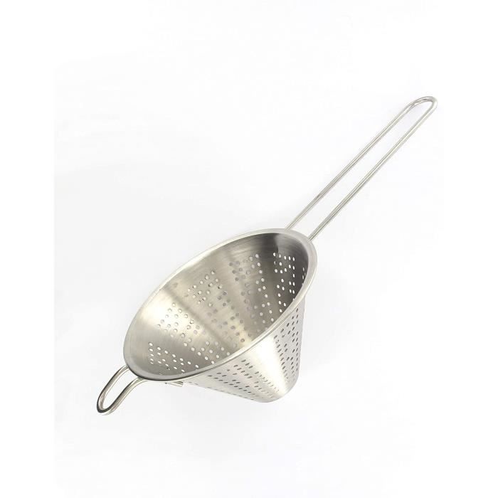 tami de patisserie - limics24 - 28373 chinois conique 14 cm passoire forme cône acier inoxydable fer soudé gris