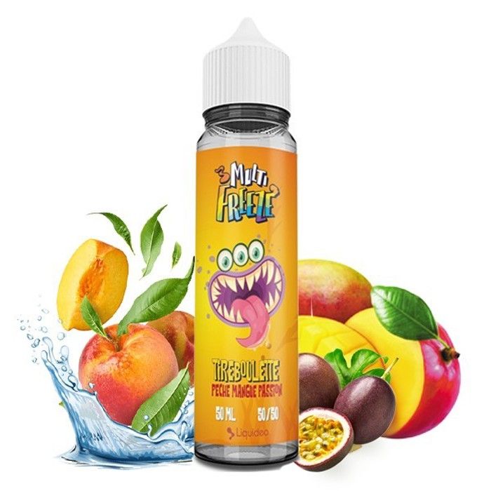🍑 Tireboulette – Liquideo MultiFreeze | Pêche, mangue & passion givrés – 50 ml sans nicotine