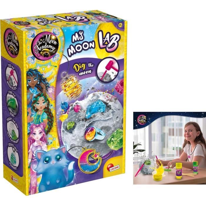 Labo de la lune Kit Scientifique THE MOON ACADEMY Bloc à Creuser Minéraux Lumineux