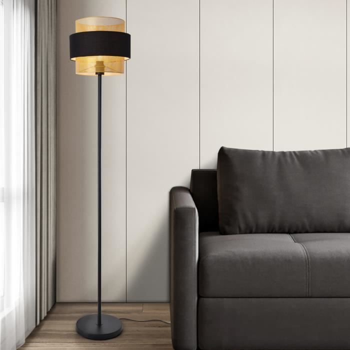 lampadaire albans e27 160 x 30 cm noir doré