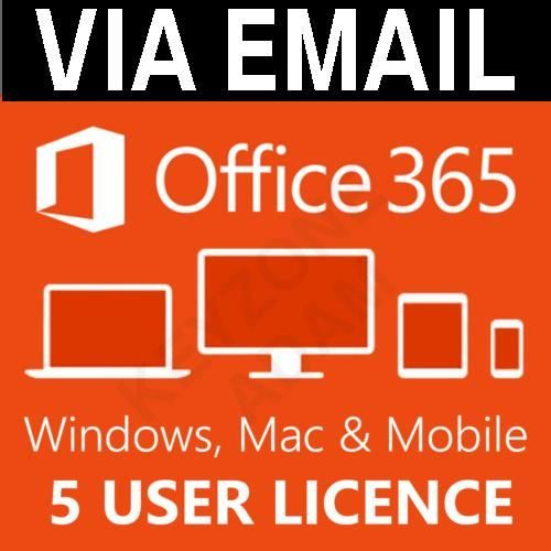 Logiciel Bureautique – Microsoft – Office 365 Home – 5 Licences – Téléchargement – PC Windows 7+