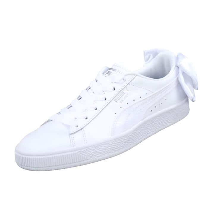 puma blanche noeud satin