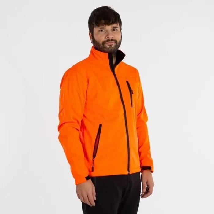 veste softshell softee regis - orange - homme - imperméable - multisport - manches longues