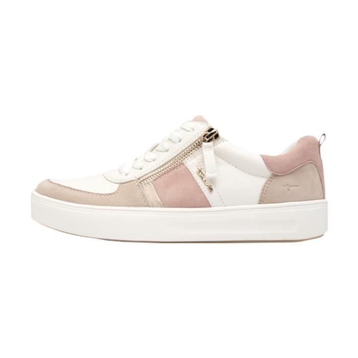 tamaris Basket Basse Cuir Tamaris - Beige/Rose