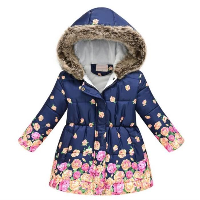 Manteau D'hiver Enfant Doudoune à Capuche - Veste Matelassée Chaude, Fermeture éclair, Tailles 3-10 Ans