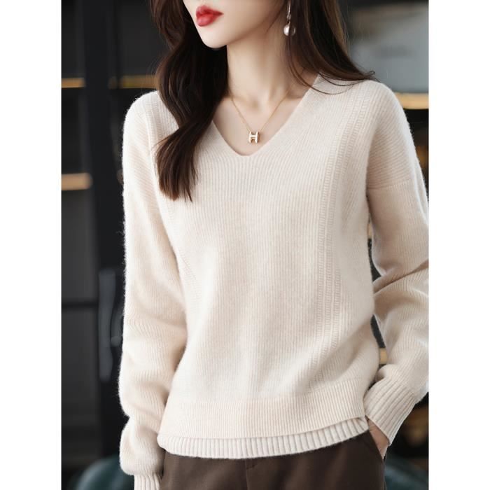 Chemise Tricotée À Col En V Pour Femme Pull En Cachemire Pull G. F