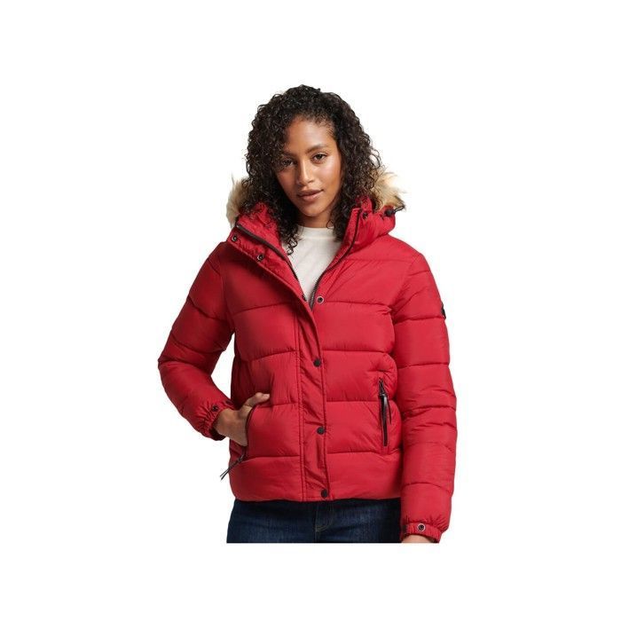 Doudoune Superdry Femme Classic winter Rouge Synthétique - Authentique  Vetement Superdry Femme