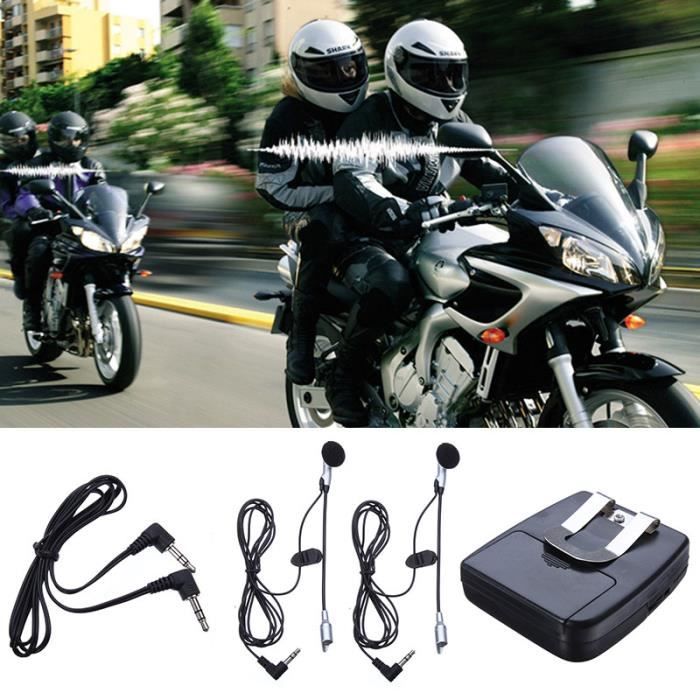 Talkie-walkie Lot de 2 Intercom Moto Avant et Arrière interphone Bidirectionnel Système de Communication pour Casque de Moto
