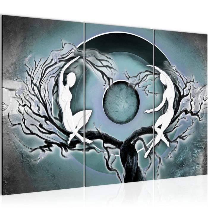 Tableau Toile Moderne 60x60cm - Peinture Main Fleurs Abstraites 3D, Prêt à Accrocher, Décoration Murale Salon/Chambre
