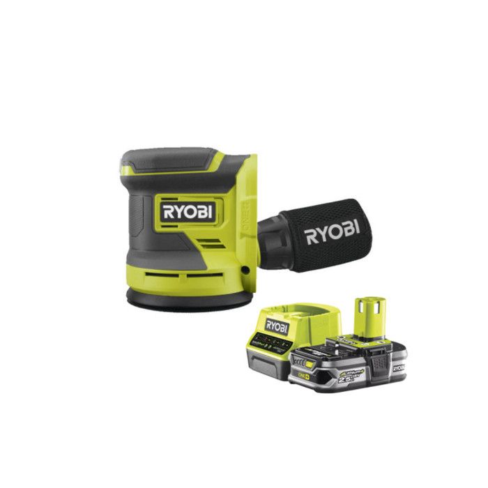 Pack RYOBI Ponceuse excentrique 18V One+ RROS18 0 1 Batterie 2.5Ah 1 Chargeur rapide RC18120 125 - vue 6
