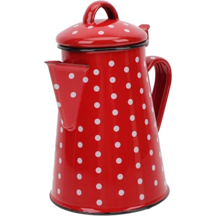 2X Pot à Café En émail De Qualité Supérieure De 1,1L à Verser Sur Le