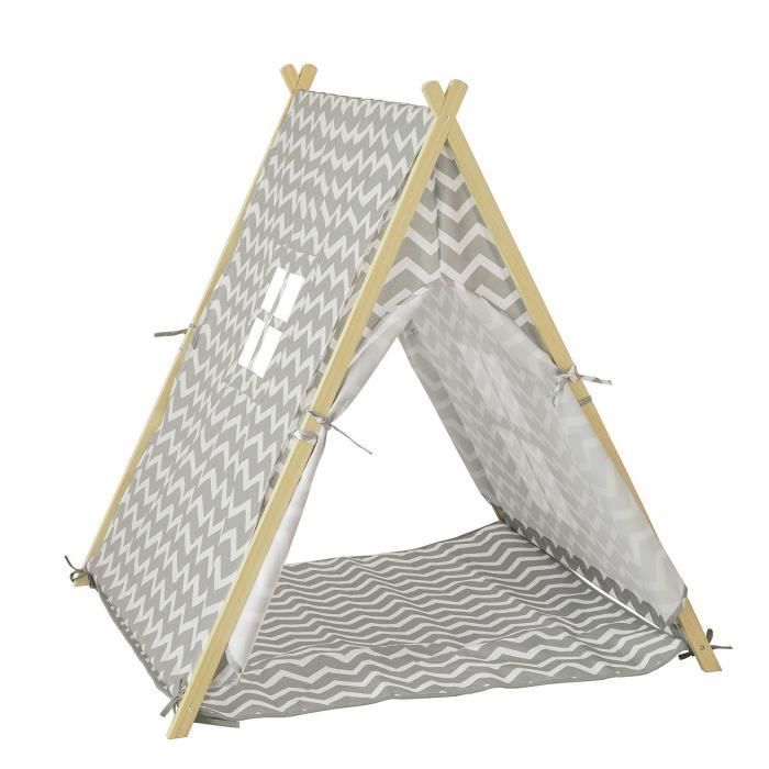 Sobuy Oss02 Hg Tente Tipi Enfant Pour Garcon Et Fille Teepee Tente De Jeu Pour Enfants Avec Tapis De Sol Et Fenetres Cdiscount Jeux Jouets