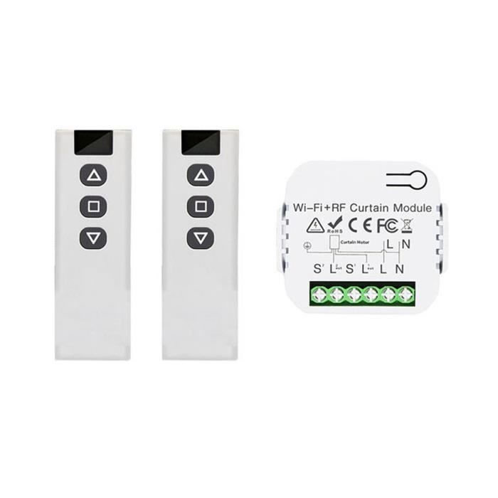 2 Modules Intelligents Pour Volet Roulant WiFi - Compatible Tuya, Commande Par Appli, Voix (Alexa/Google), 433 MHz