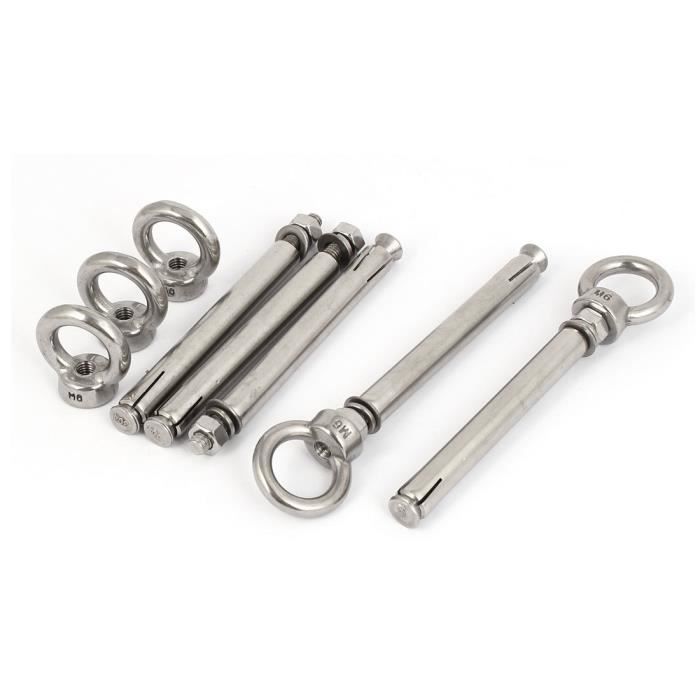 sourcing map M8 x 80mm Acier inox 304 Manchon t/ête Hex Vis extension ancrage 2PCS