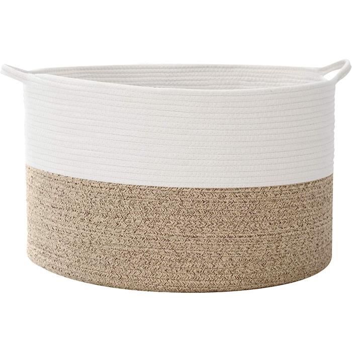 Zerodeko Panier De Rangement Portable Poignée Panier à Courses Moyen Blanc En Fer Résistant à L'usure Pour Maison Et Organisation Domestique Pour Cosmétiques Et Ustensiles Cuisine