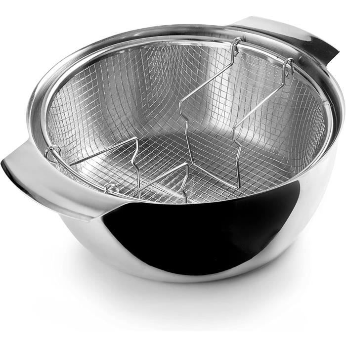 IBILI Saucière Avec Panier Induction 18 Cm - Acier Inoxydable, Compatible Induction, Argent