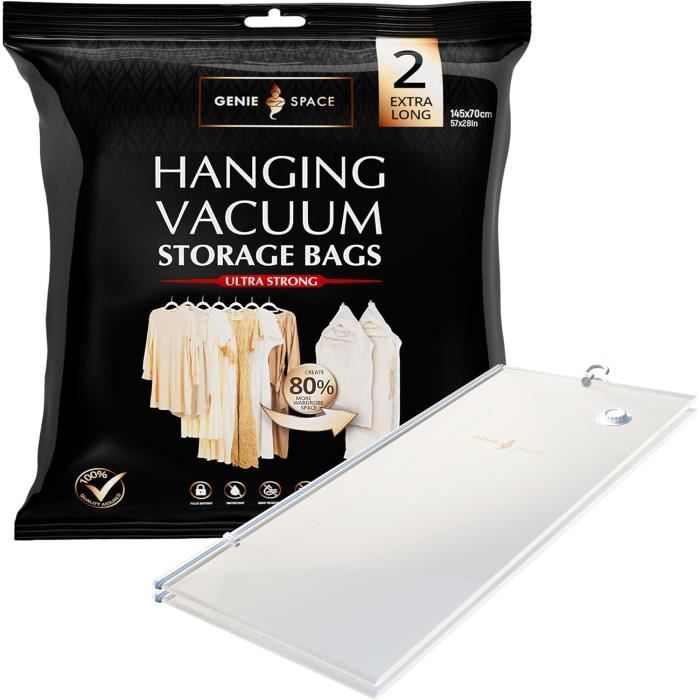 Sacs De Compression Space Master - 2 Pièces Beige, Gain De Place 75%, Rangement Sous Vide Facile