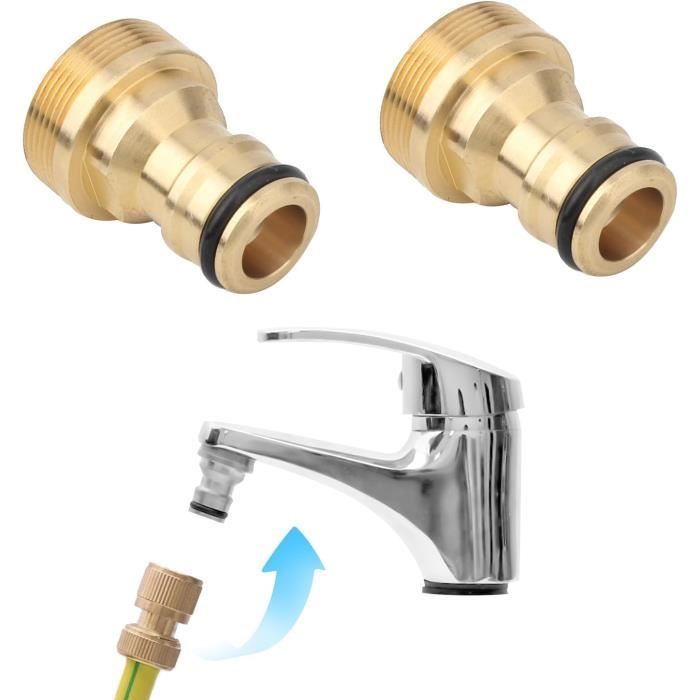 Raccords De Robinet Universels XTDMJ - Lot De 2 | Adaptateur Laiton Doré | Filetage Extérieur/Intérieur 22-24mm