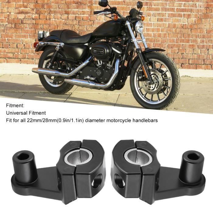 Support De Phare Moto Réglable 32 Mm - Pince En Alliage Aluminium Noir Et Argent