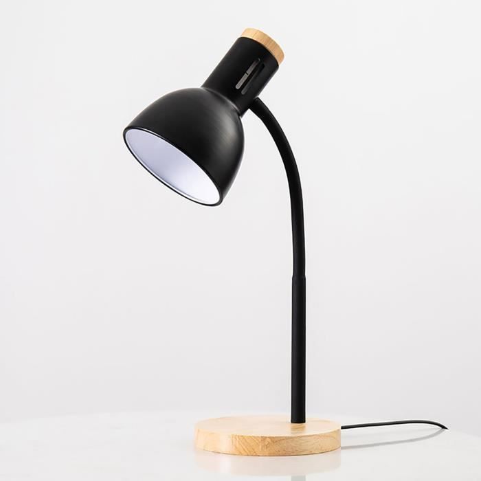 Petite Lampe De Table, Lampe De Chevet, Avec Base En Bois En Forme De