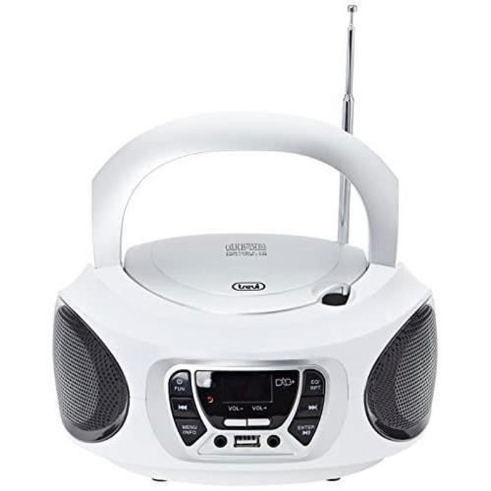 Trevi CMP 588 Dab stéréo Portable avec Radio Dab/Dab et FM avec RDS, écran Dot Matrix Haute lisibilité, CD, Mp3, USB, AUX-in, Bluetooth, Prise Casque Trevi CMP 588 Dab stéréo Portable avec Radio Dab/Dab et FM avec RDS, écran Dot Matrix Haute lisibilité, CD, Mp3, USB, AUX-in, Bluetooth, Prise Casque